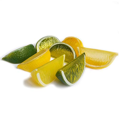 10 Stück Künstliche Zitronenscheiben gefälschte Früchte für Home Party Deko